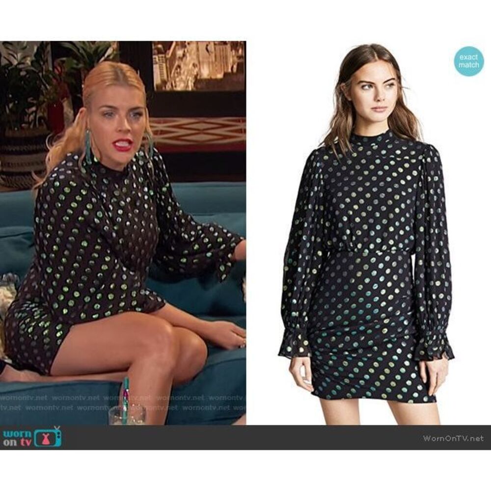 NWT SALONI Rina Metallic Polka Dot Mini Sheath Dress Size 10 $625